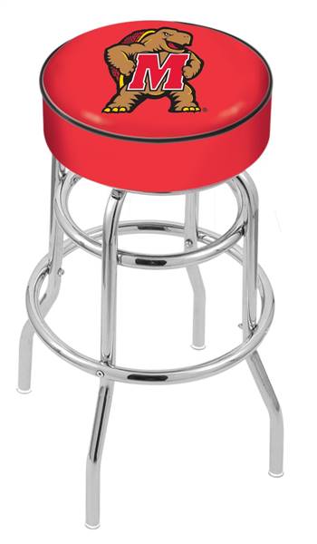  Maryland 25" Double-Ring Swivel Counter Stool with Chrome Finish   