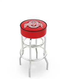  Ohio State 25" Double-Ring Swivel Counter Stool with Chrome Finish   