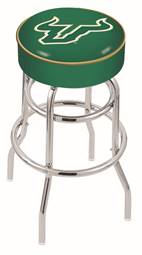  South Florida 25" Double-Ring Swivel Counter Stool with Chrome Finish   