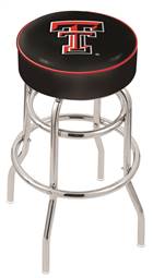 Texas Tech 25" Double-Ring Swivel Counter Stool with Chrome Finish   