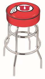  Utah 25" Double-Ring Swivel Counter Stool with Chrome Finish   