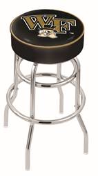  Wake Forest 25" Double-Ring Swivel Counter Stool with Chrome Finish   