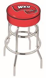  Western Kentucky 25" Double-Ring Swivel Counter Stool with Chrome Finish   