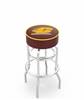  Central Michigan 30" Double-Ring Swivel Bar Stool with Chrome Finish   