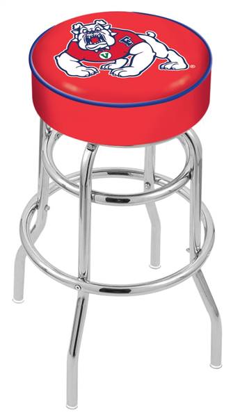  Fresno State 30" Double-Ring Swivel Bar Stool with Chrome Finish   