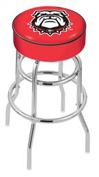  Georgia "Bulldog" 30" Double-Ring Swivel Bar Stool with Chrome Finish   