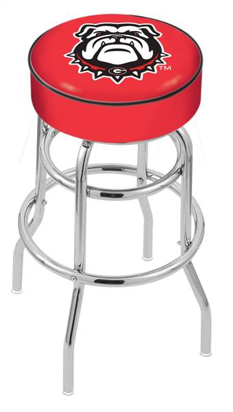  Georgia "Bulldog" 30" Double-Ring Swivel Bar Stool with Chrome Finish   