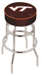  Virginia Tech 30" Double-Ring Swivel Bar Stool with Chrome Finish   