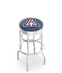  Arizona 25" Double-Ring Swivel Counter Stool with Chrome Finish  