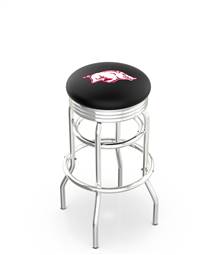  Arkansas 25" Double-Ring Swivel Counter Stool with Chrome Finish  