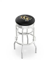  Central Florida 25" Double-Ring Swivel Counter Stool with Chrome Finish  