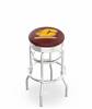  Central Michigan 25" Double-Ring Swivel Counter Stool with Chrome Finish  