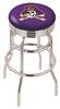  East Carolina 25" Double-Ring Swivel Counter Stool with Chrome Finish  