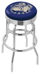  Georgetown 25" Double-Ring Swivel Counter Stool with Chrome Finish  