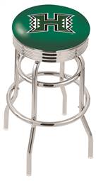  Hawaii 25" Double-Ring Swivel Counter Stool with Chrome Finish  