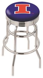  Illinois 25" Double-Ring Swivel Counter Stool with Chrome Finish  