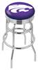  Kansas State 25" Double-Ring Swivel Counter Stool with Chrome Finish  