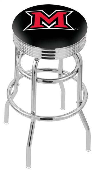  Miami (OH) 25" Double-Ring Swivel Counter Stool with Chrome Finish  