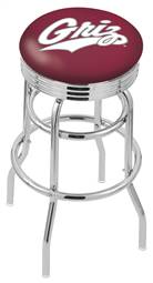  Montana 25" Double-Ring Swivel Counter Stool with Chrome Finish  