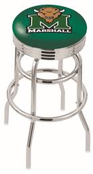  Marshall 25" Double-Ring Swivel Counter Stool with Chrome Finish  