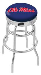  Ole' Miss 25" Double-Ring Swivel Counter Stool with Chrome Finish  