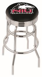  Northern Illinois 25" Double-Ring Swivel Counter Stool with Chrome Finish  