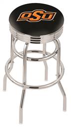  Oklahoma State 25" Double-Ring Swivel Counter Stool with Chrome Finish  