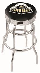  Purdue 25" Double-Ring Swivel Counter Stool with Chrome Finish  