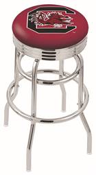  South Carolina 25" Double-Ring Swivel Counter Stool with Chrome Finish  