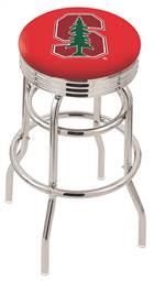  Stanford 25" Double-Ring Swivel Counter Stool with Chrome Finish  