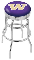  Washington 25" Double-Ring Swivel Counter Stool with Chrome Finish  