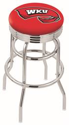  Western Kentucky 25" Double-Ring Swivel Counter Stool with Chrome Finish  