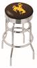  Wyoming 25" Double-Ring Swivel Counter Stool with Chrome Finish  