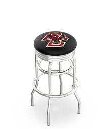  Boston College 30" Double-Ring Swivel Bar Stool with Chrome Finish  