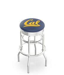  Cal 30" Double-Ring Swivel Bar Stool with Chrome Finish  