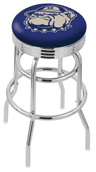  Georgetown 30" Double-Ring Swivel Bar Stool with Chrome Finish  