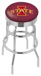  Iowa State 30" Double-Ring Swivel Bar Stool with Chrome Finish  