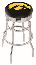  Iowa 30" Double-Ring Swivel Bar Stool with Chrome Finish  