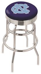  North Carolina 30" Double-Ring Swivel Bar Stool with Chrome Finish  