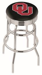  Oklahoma 30" Double-Ring Swivel Bar Stool with Chrome Finish  