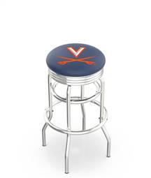  Virginia 30" Double-Ring Swivel Bar Stool with Chrome Finish  