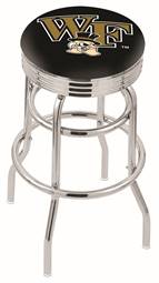  Wake Forest 30" Double-Ring Swivel Bar Stool with Chrome Finish  