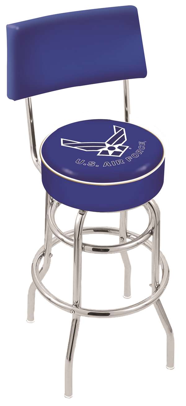  U.S. Air Force 25" Double-Ring Swivel Counter Stool with Chrome Finish  