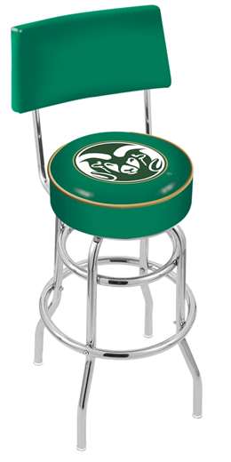  Colorado State 25" Double-Ring Swivel Counter Stool with Chrome Finish  