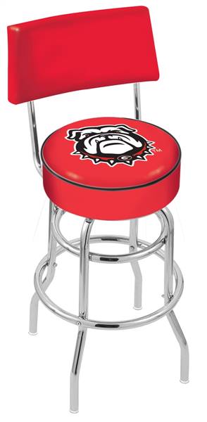  Georgia "Bulldog" 25" Double-Ring Swivel Counter Stool with Chrome Finish  