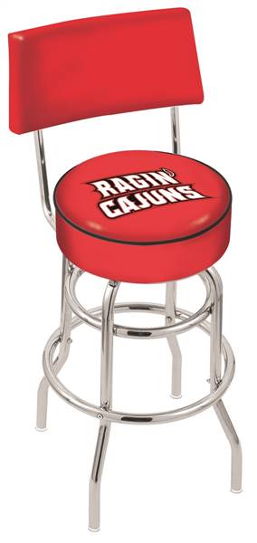  Louisiana-Lafayette 25" Double-Ring Swivel Counter Stool with Chrome Finish  