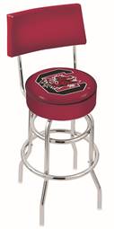  South Carolina 25" Double-Ring Swivel Counter Stool with Chrome Finish  