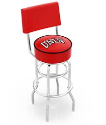  UNLV 25" Double-Ring Swivel Counter Stool with Chrome Finish  