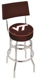  Virginia Tech 25" Double-Ring Swivel Counter Stool with Chrome Finish  