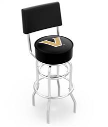  Vanderbilt 25" Double-Ring Swivel Counter Stool with Chrome Finish  